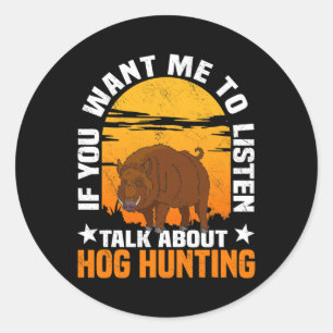 Hufjagd Schwein Hunter Huntsman 1 Runder Aufkleber