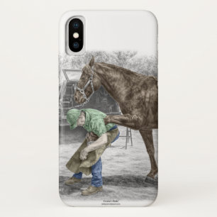 Hufschmied-Schmied, der Pferd beschuht Case-Mate iPhone Hülle