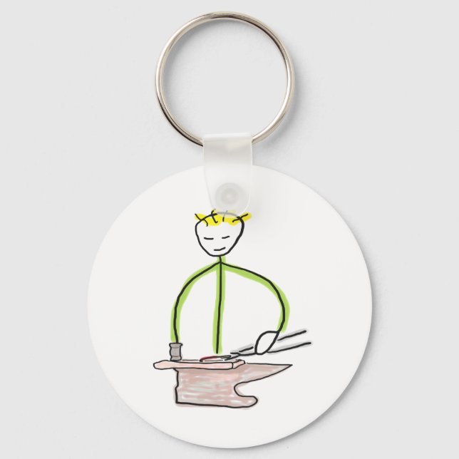 Hufschmied Stickman Schlüsselanhänger (Vorderseite)