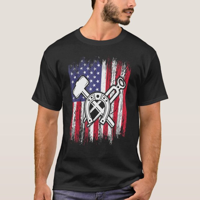 Hufschmiedehütte Pferdehaltung _54 T-Shirt (Vorderseite)