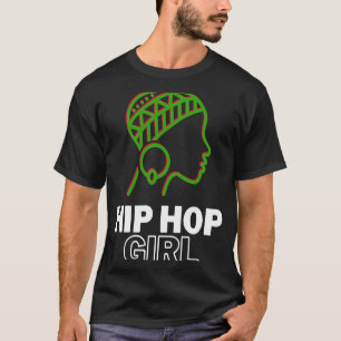Hüftjunge Mädchen können Rap und Spucke zu viel. T-Shirt