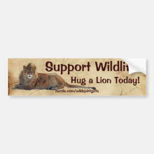 HUG A LION Wildlife Support Autoaufkleber