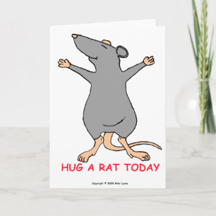 Hug A Rat Today - Grußkarte Karte