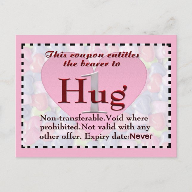 Hug Coupon Postkarte (Vorderseite)