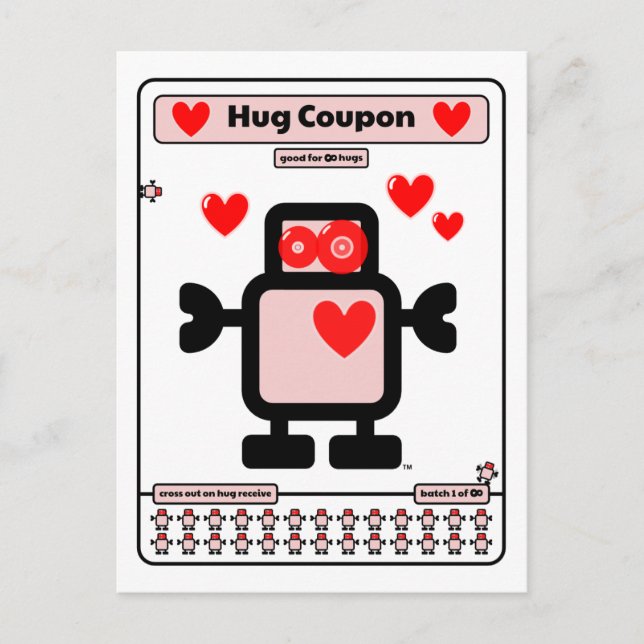 Hug Coupon Postkarte (Vorderseite)