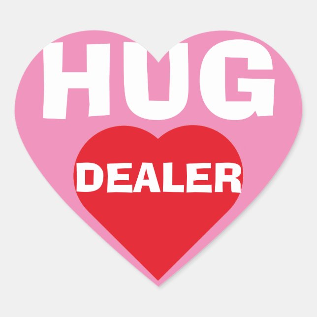 Hug Dealer Herz-Aufkleber (Vorderseite)