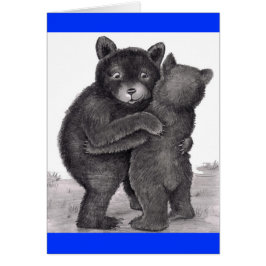 Hug d'ours. Deux ours se serrant dans la nature