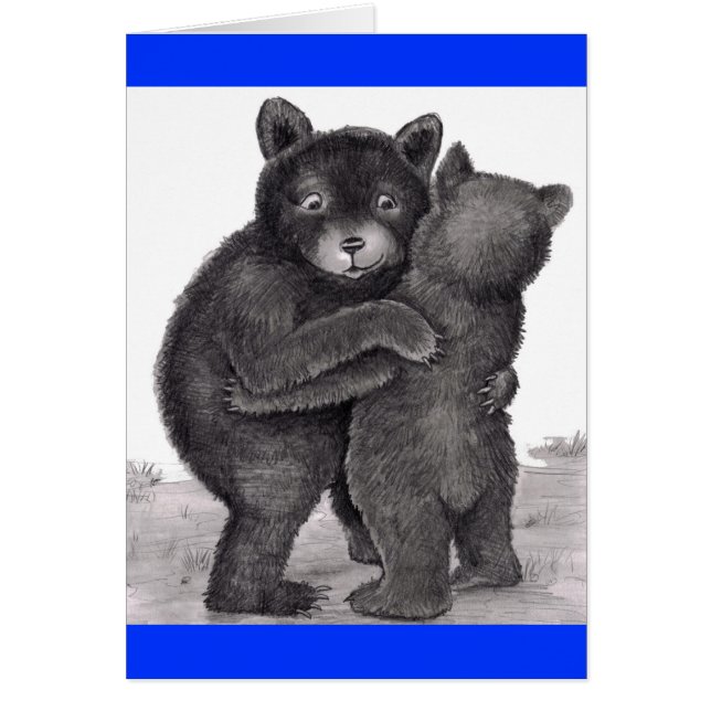 Hug d'ours. Deux ours se serrant dans la nature (Devant)