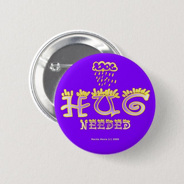Hug - Ein positives Wort Button (Vorne & Hinten)