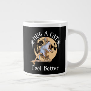 Hug eine Katze, fühle dich besser Skelett umarmt K Jumbo-Tasse