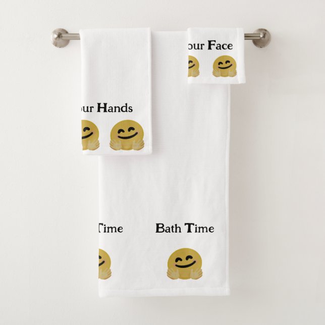 Hug Emoji Handtuch-Set Badhandtuch Set (Insitu)