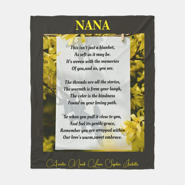 Hug in Blanket Form for Grandma Fleecedecke (Vorderseite)