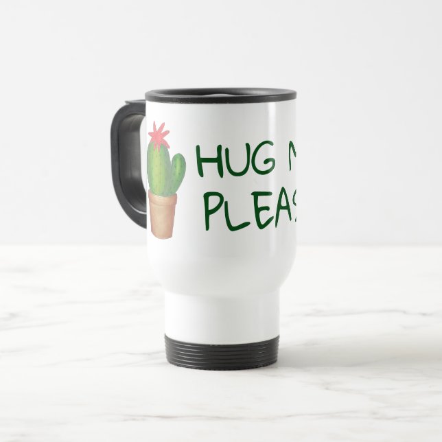 Hug Me Bitte prickly Green Cactus Pflanze Gardener Reisebecher (Vorderseite Links)