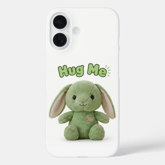 Hug Me Bunny iPhone 16 Case (Rückseite)