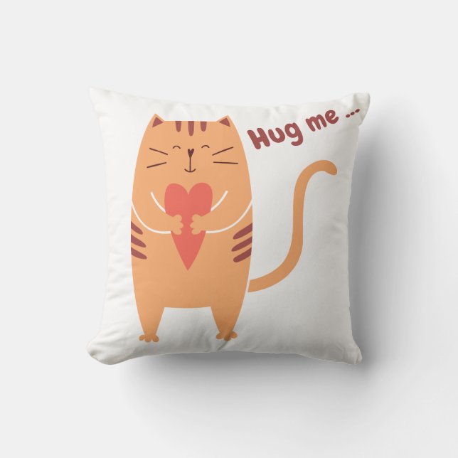 Hug Me Cat Funny Kissen (Vorderseite)