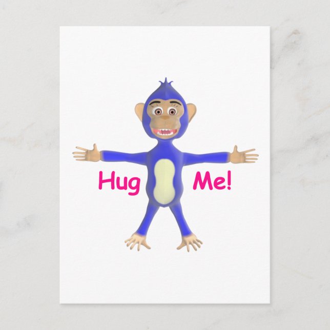 Hug Me Chimp Postkarte (Vorderseite)