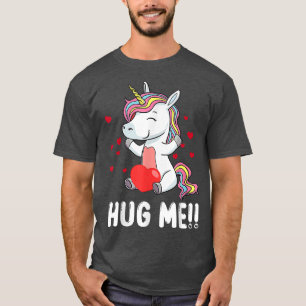 Hug Me Liebe Einhorn Herz Valentine Day Kinder Mäd T-Shirt