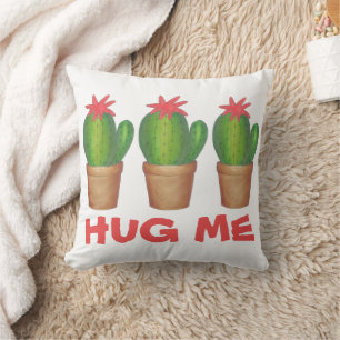 HUG ME Prickly Green Cactus Cacti Blume Pot Kissen
