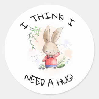 Hug Rabbit Button Abzeichen Ich glaube, ich brauch Runder Aufkleber