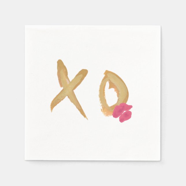 Hug und Kiss Lips XO Napkins Serviette (Vorderseite)