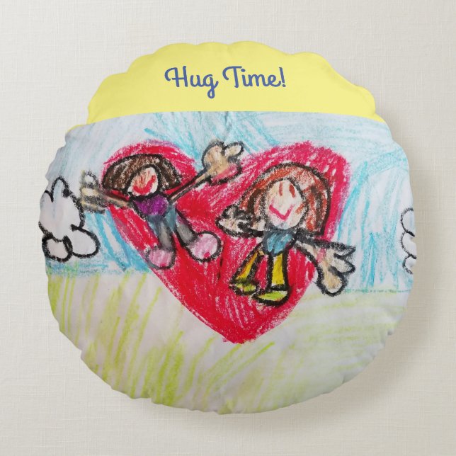 HUG-ZEIT - Rundkissen Rundes Kissen (Vorderseite)