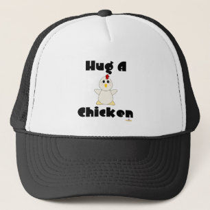 Hugable weiße Hühnchen umarmen Hühnchen Truckerkappe