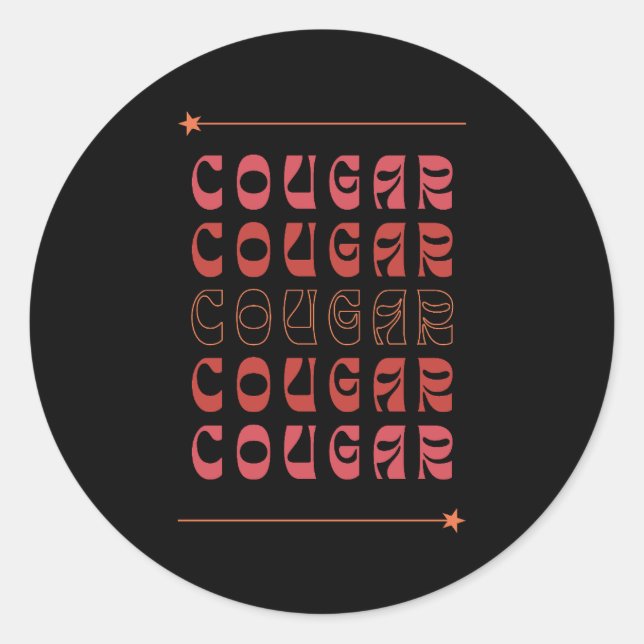 huge cougar runder aufkleber (Vorderseite)