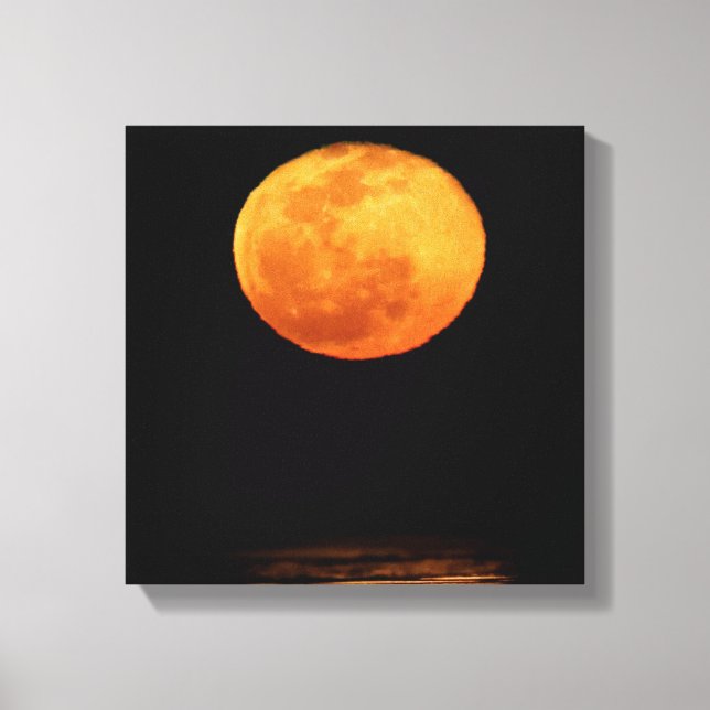 Huge Full Moon | South Padre Island, Texas Leinwanddruck (Vorderseite)