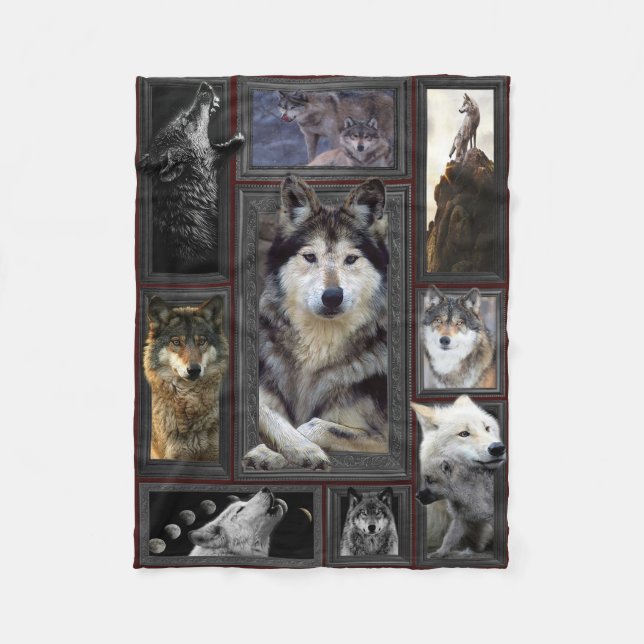 Huge Wolf 3D Blanket Fleecedecke (Vorderseite)