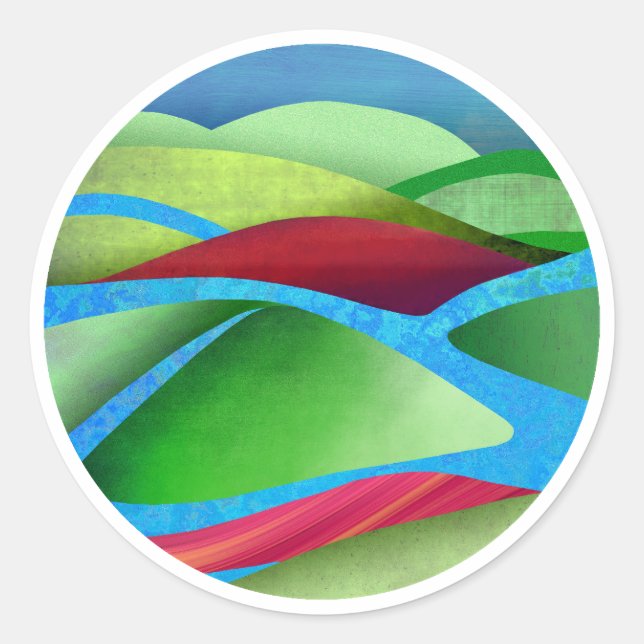 Hügel auf Eis Runder Aufkleber (Vorderseite)