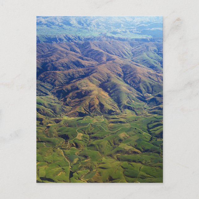 Hügel in der südländischen Region Neuseeland Postkarte (Vorderseite)
