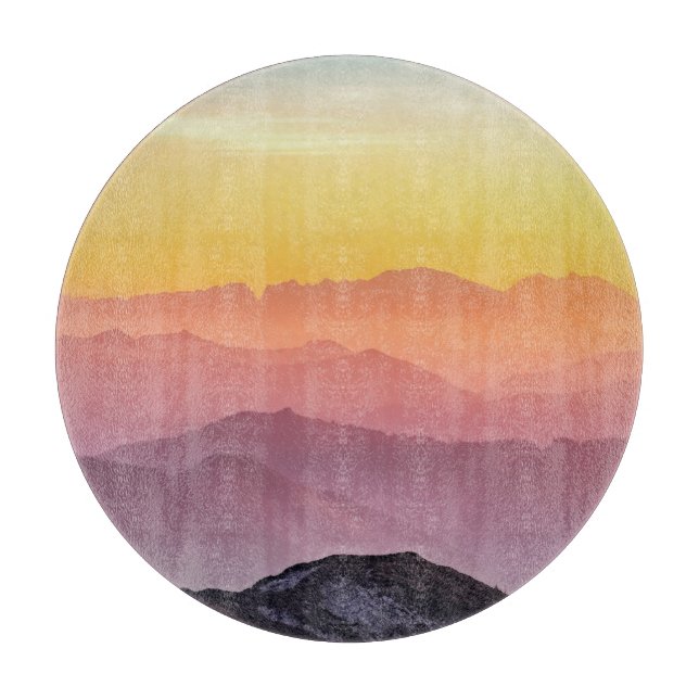 Hügel Landschaft Regenbogenfarben Schneidebrett (Vorderseite)