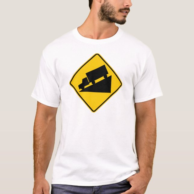 Hügel-oder steiler Grad-warnendes T-Shirt (Vorderseite)