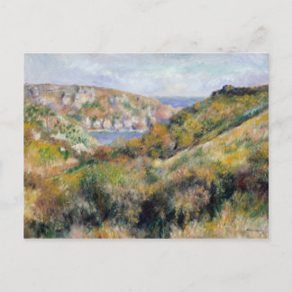 Hügel um die Bucht von Moulin Huet - Renoir Postkarte