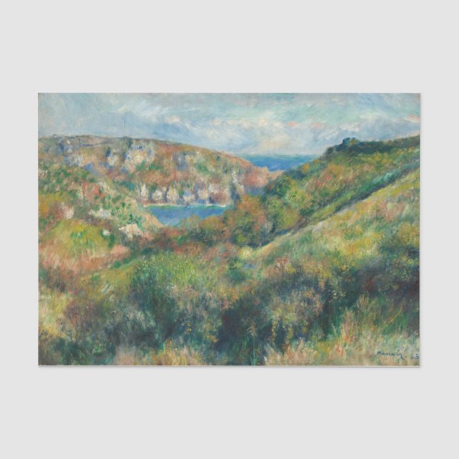 Hügel um die Bucht von Moulin Huet, Renoir Seidenpapier (Vorderseite)