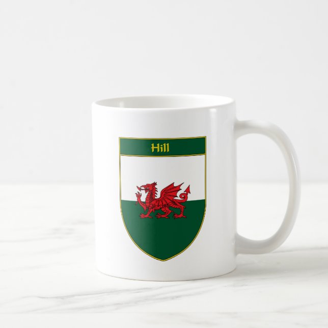 Hügel-Waliser-Flaggen-Schild Kaffeetasse (Rechts)