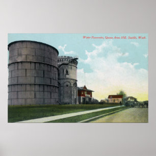 Hügel-Wasserreservoir-Szene der Königin-Anne Poster