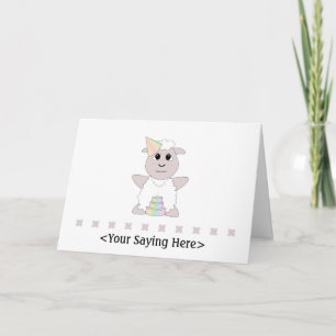Huggable Pastel Birthday White Sheep Karte