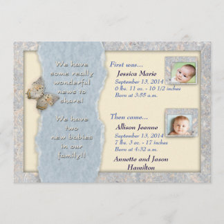 Huggable Twins Birth Ankündigung