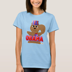 Huggable Voting Brown Eichhörnchen Red Obama T-Shirt