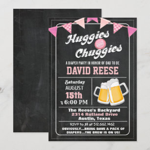 Huggies und Chuggies Papa-Windel-Party-Einladung Einladung