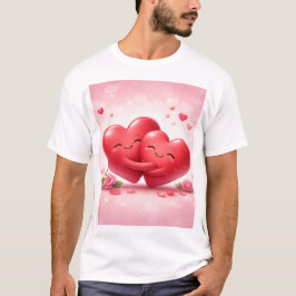 Hugging Hearts T-Shirt | Romantic Love Shirt with 