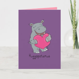 Huggopotamus Valentinstag Hippo Grußkarte Karte