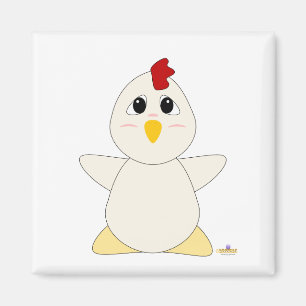 Huggy White Chicken Magnet