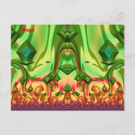 HUGH ~ 3D Design Pattern ~ Weihnachtsfarben~ Postkarte