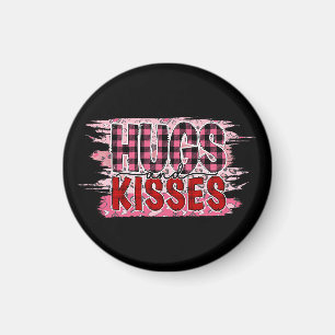 Hugh and Kisses Black Background Magnet