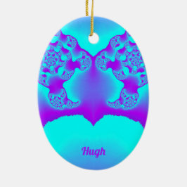 HUGH ~ EASTER EGG ~ mehrfarbiges Fraktal ~ Keramik Ornament