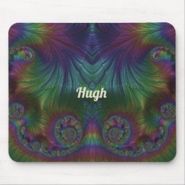 HUGH ~ Gelbes Aqua und blaues Design Mousepad