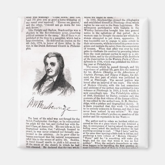 Hugh Henry Brackenridge Magnet (Vorne)