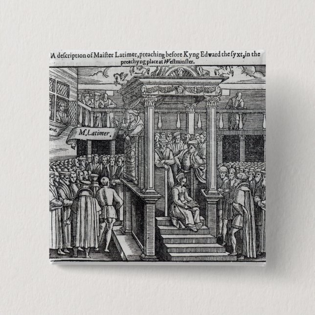 Hugh Latimer, der vor König Edward VI predigt Button (Vorderseite)